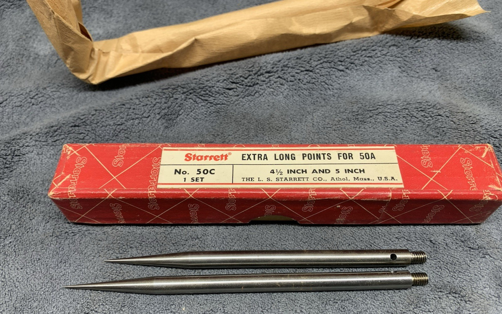 Machinist Tool Starrett Extra Long Points for 50A (NOS) #50C