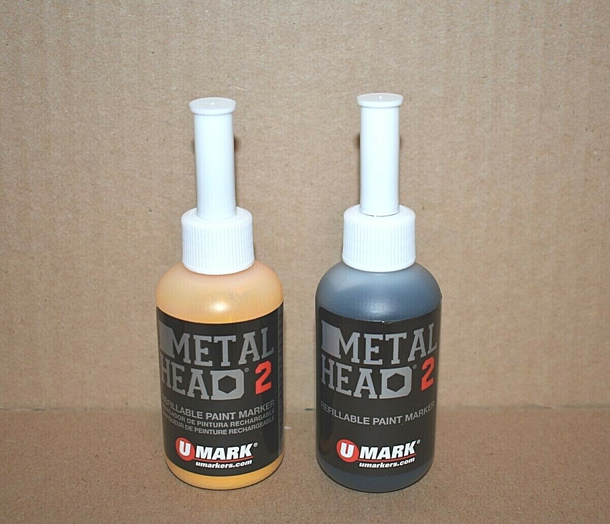Metal Head2 Paint Marker Yellow Black Concrete Auto Salvage Metal Marking 2 Oz