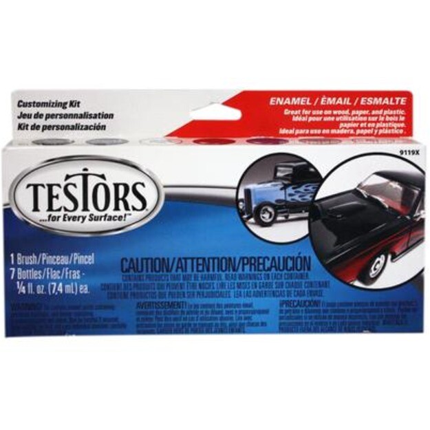 Testors 9119X Enamel Kit:Model Car 6 Colors