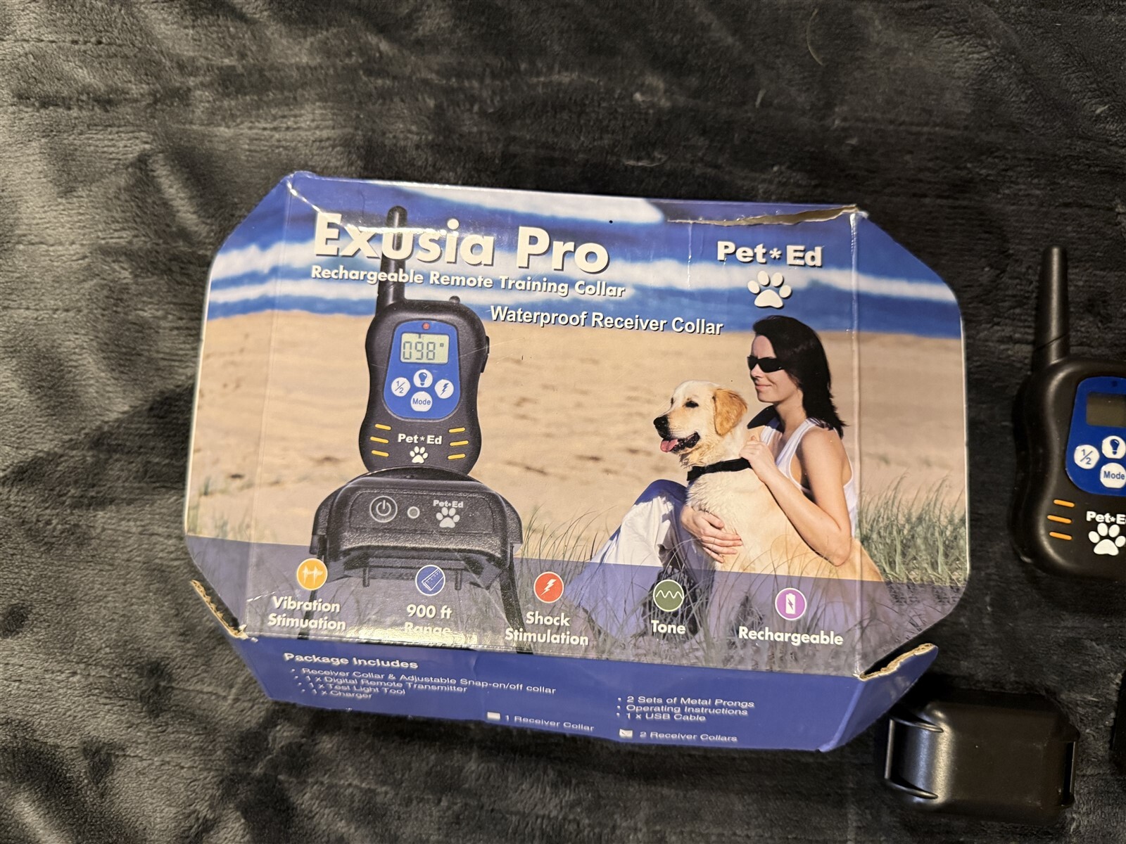PET ED EXUSIA PRO RECHARGEABLE REMOTE TRAINING COLLAR WITH RECEIVER