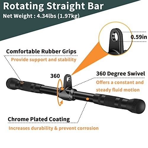 Cable Machine Attachment Set 14 Piece Tricep Rope Lat Pulldown Bar Ankle Straps