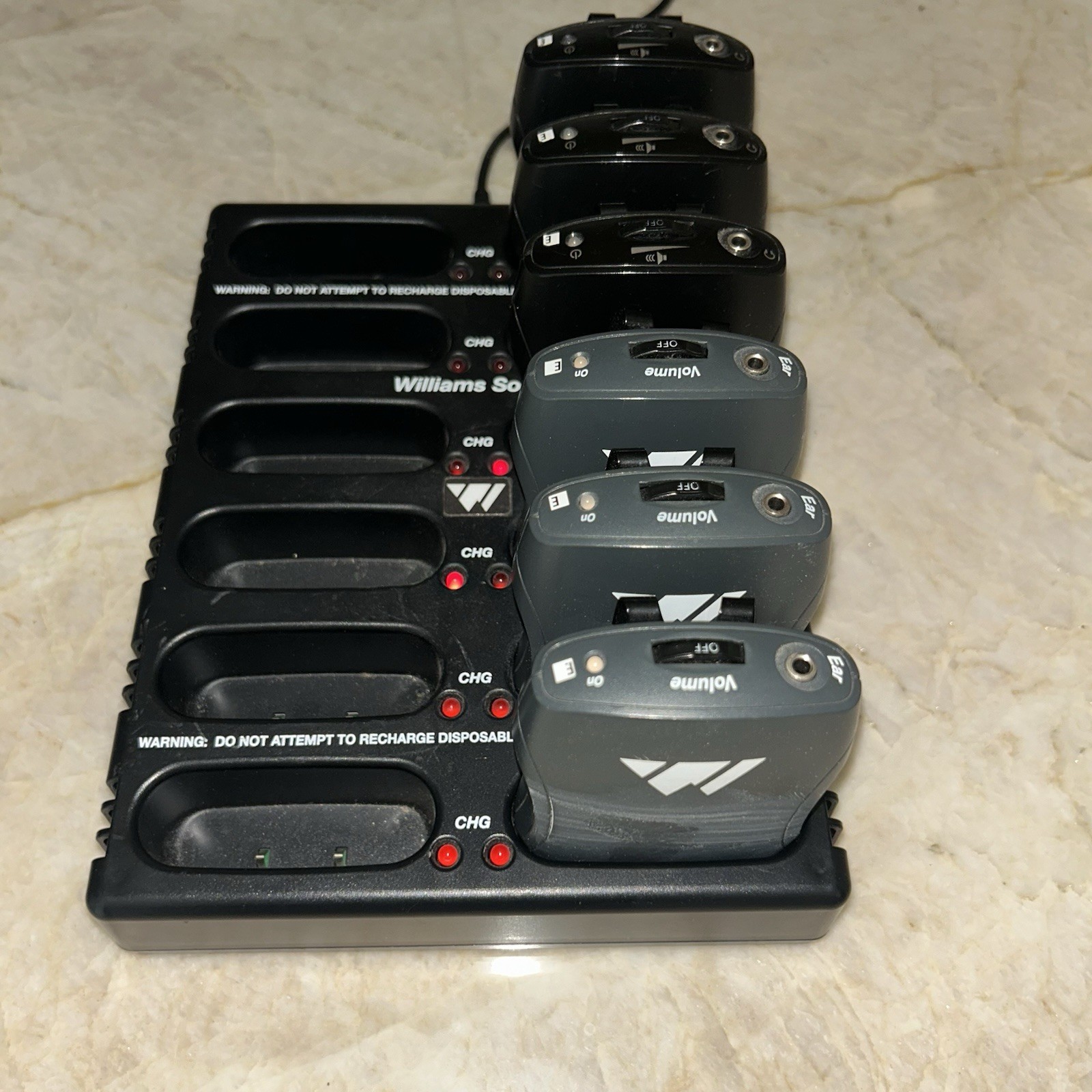Williams Sound CHG 3512 Charger with 6 Personal PA FM R35 Receivers