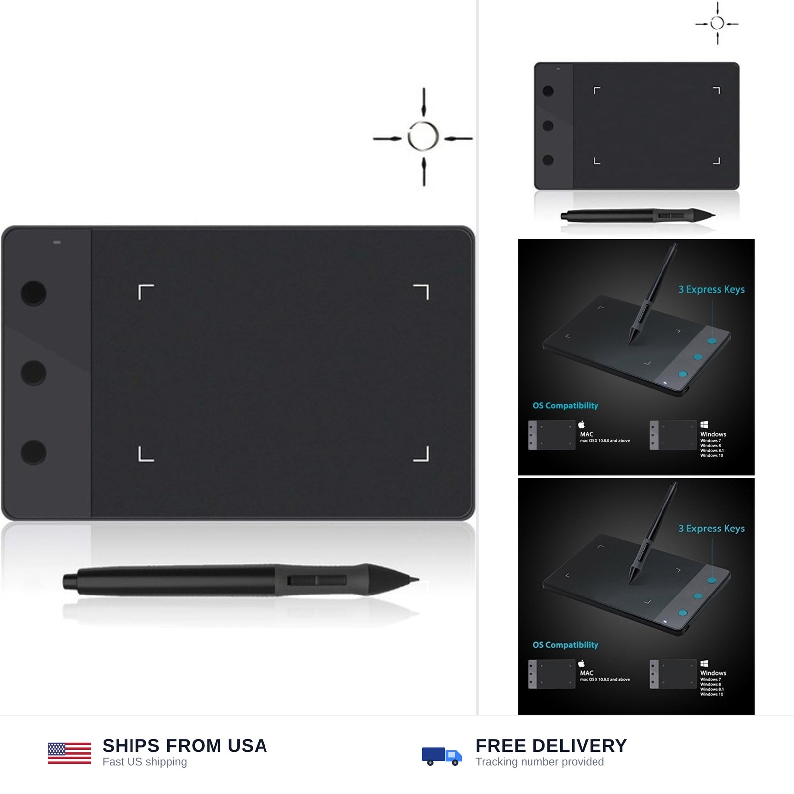 HUION H420 OSU Drawing Tablet 4x2.2 inch | Signature Pad, 3 Express Keys, Por...