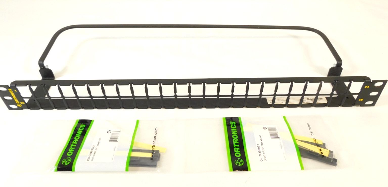 Ortronics PHDHJU48 High Density HDJ 48 Port Unloaded Flat Patch Panel 1RU Black