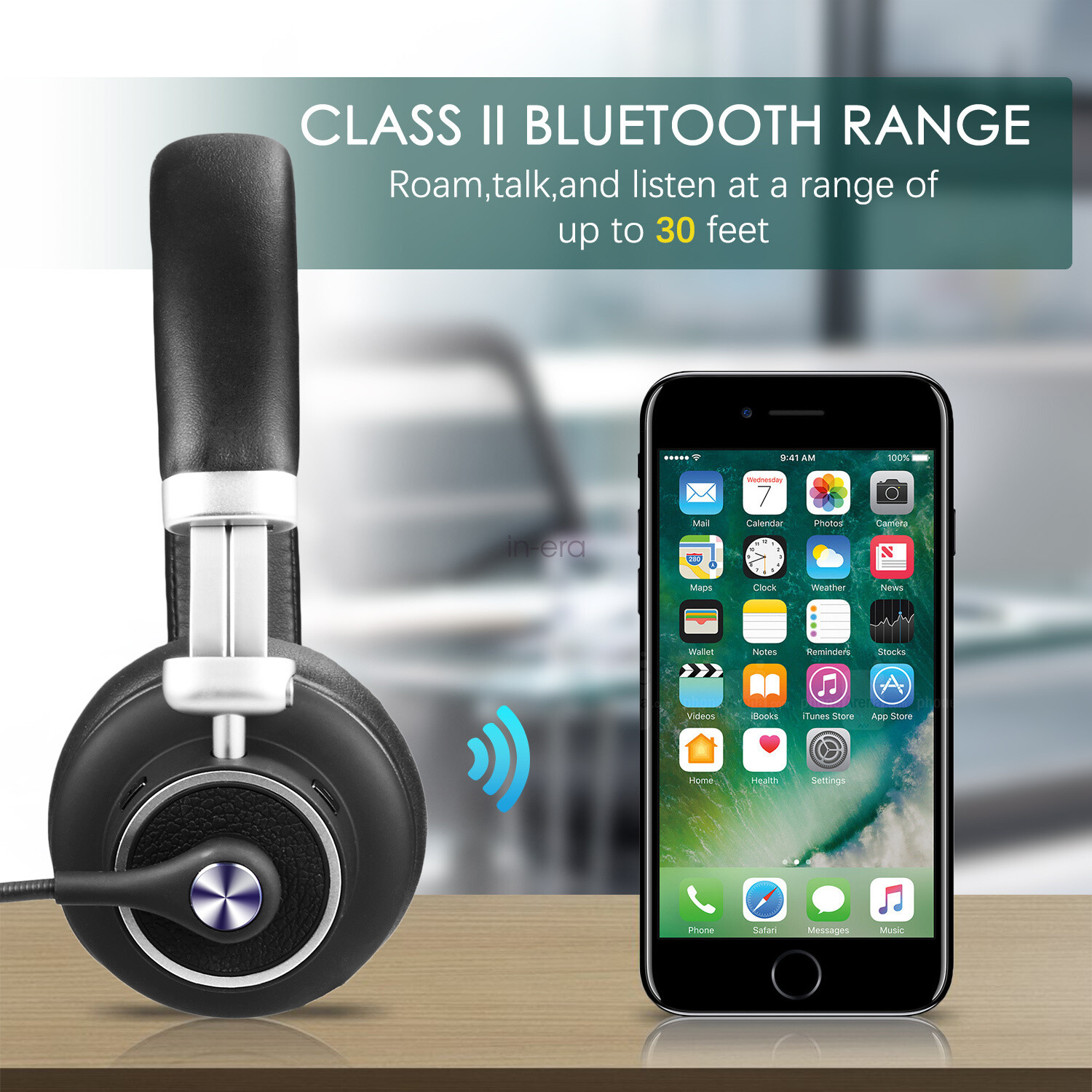 Truker Bluetooth Headset with Microphone Mute Button for Office Home Business
