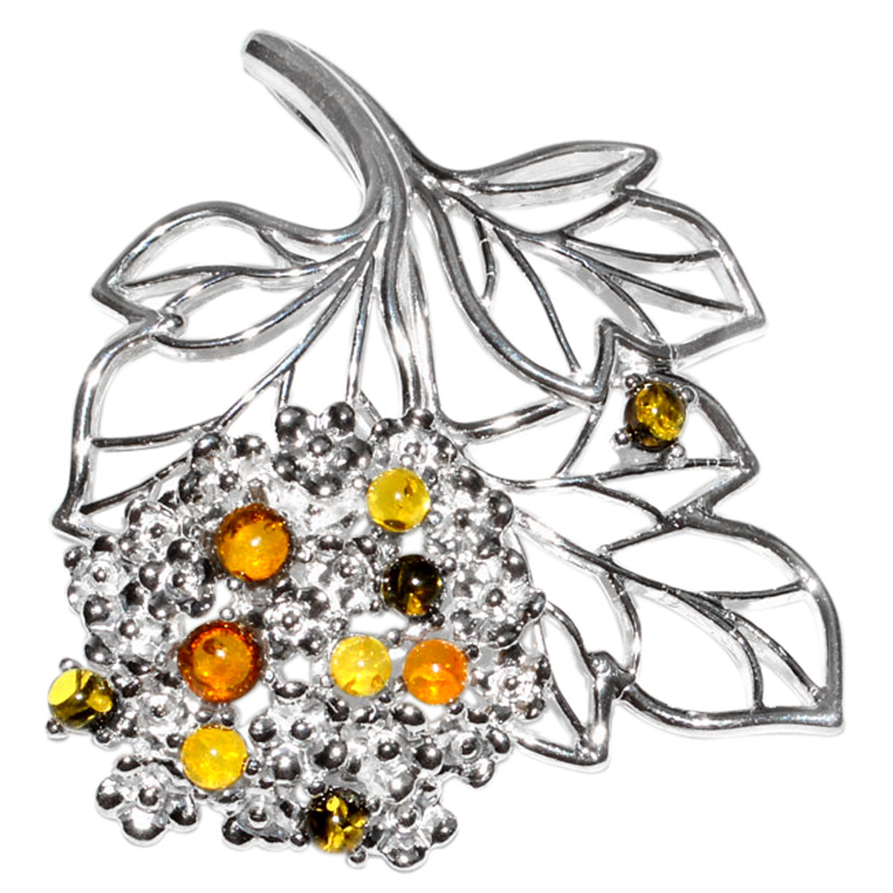 8.7g Authentic Baltic Amber 925 Sterling Silver Pendant Jewelry N-A356