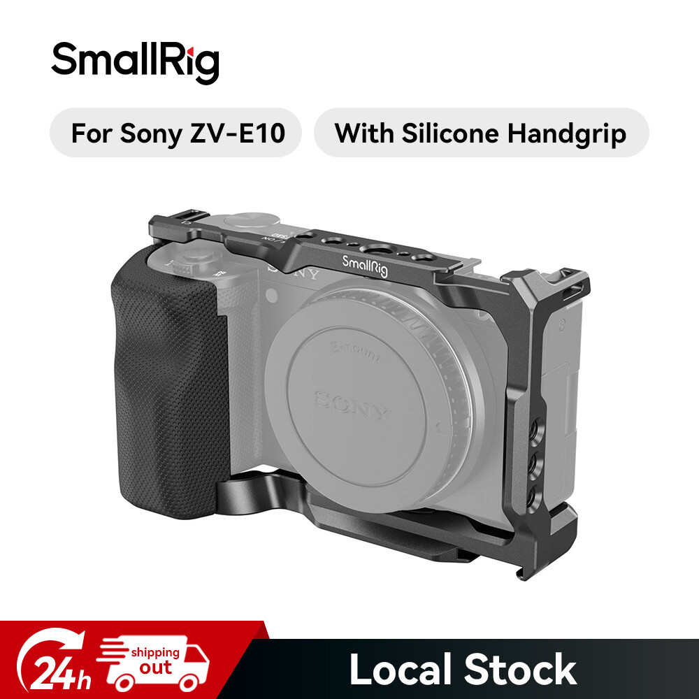 SmallRig zv-e10 Cage with Silicone Handle for Sony ZV-E10 Mirrorless Camera-3538
