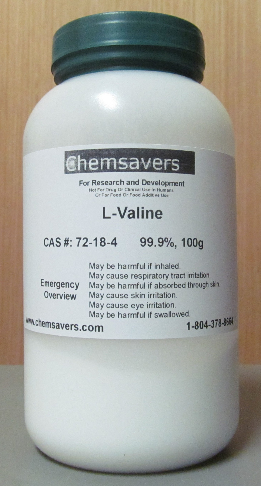 L-Valine, 99.9%, Certified, 100g