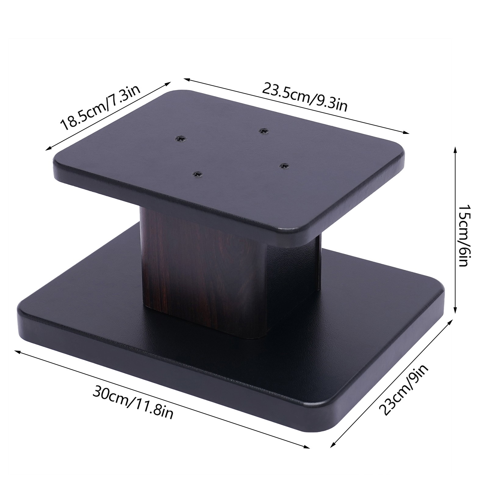 Elegant Black Walnut Speaker Stands for Bookshelf or Desktop Use