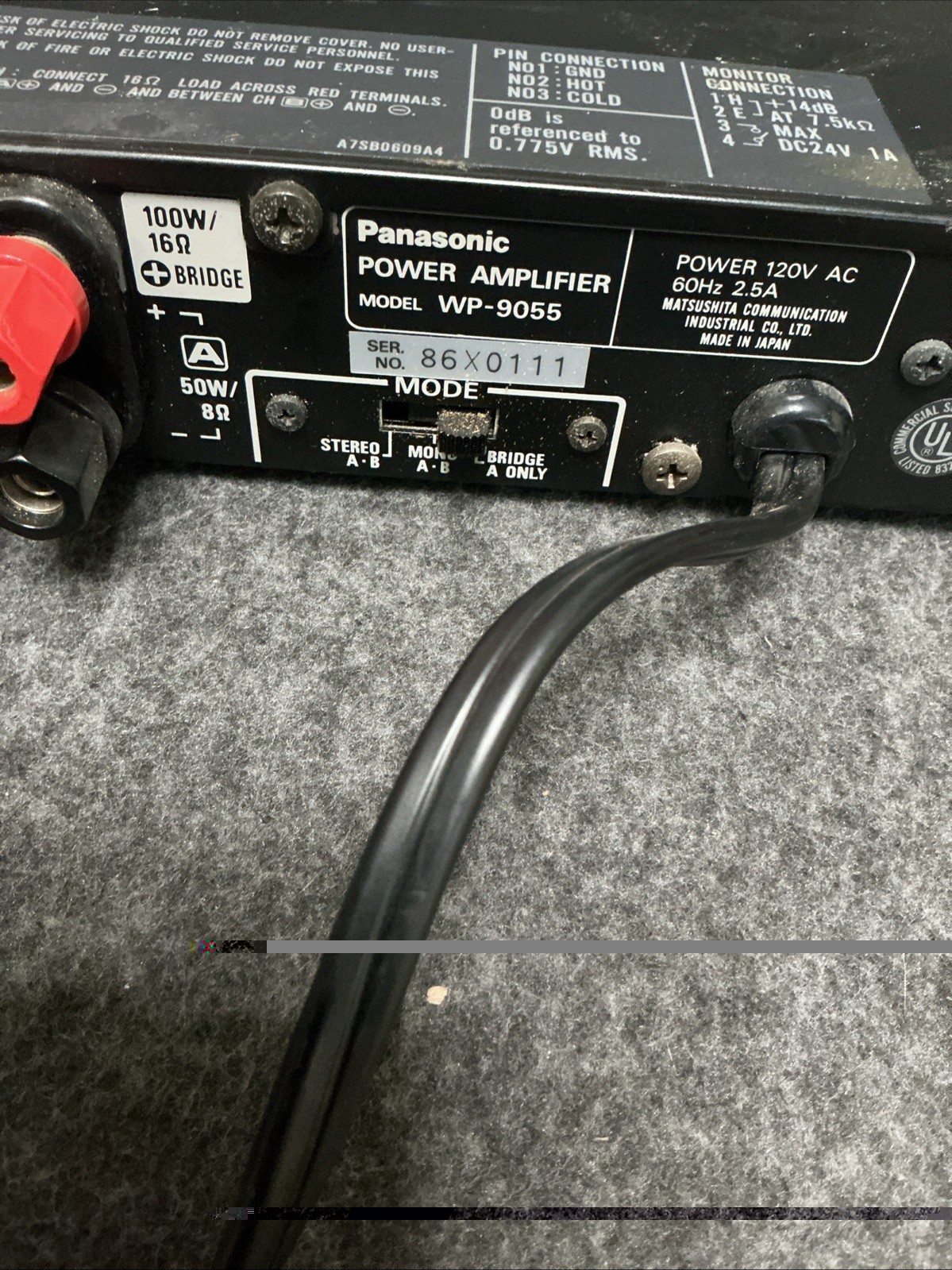 Panasonic Ramsa WP-9055 2-channel power amplifier