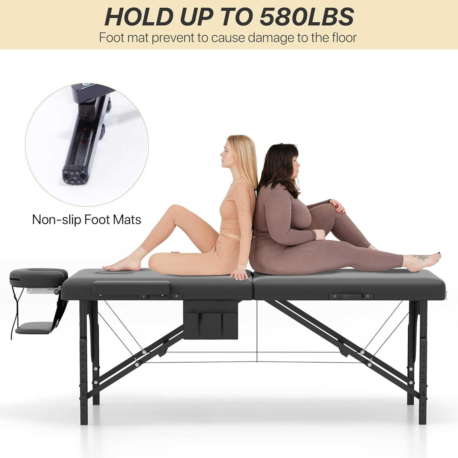 Memory Foam Massage Table,28 Inchs Wide Portable Foldable Massage Bed | Height A