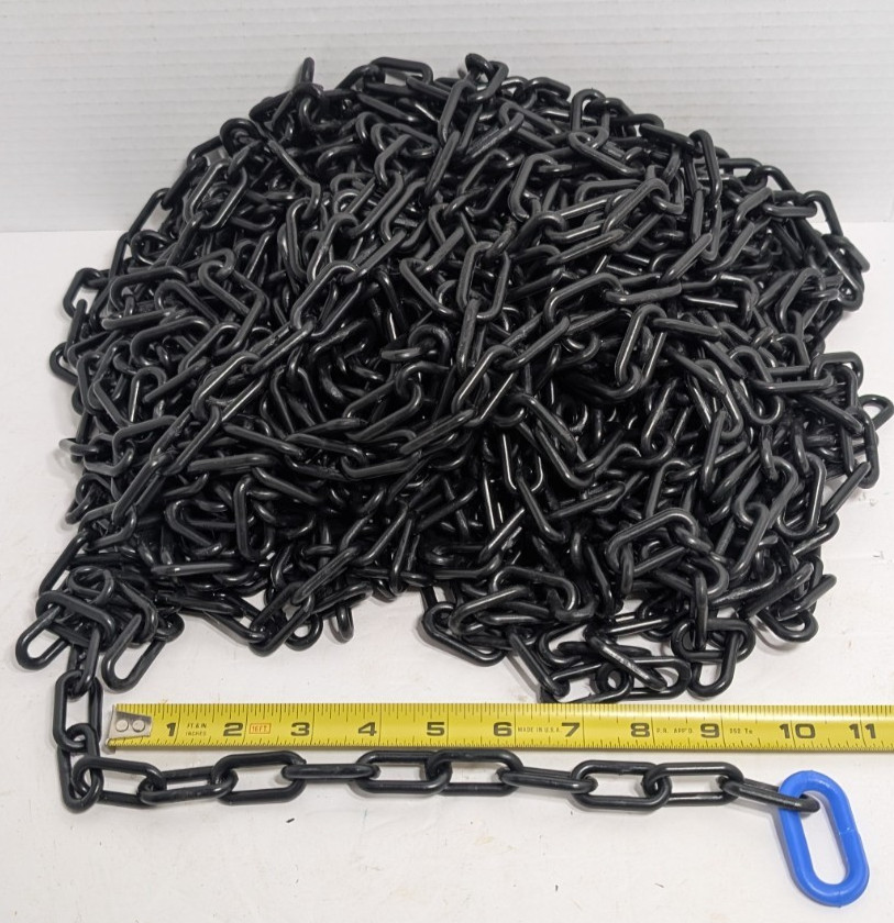 NEW GRAINGER 100 ft Long BLACK OUTDOOR BARRIER PLASTIC CHAIN 30003-100