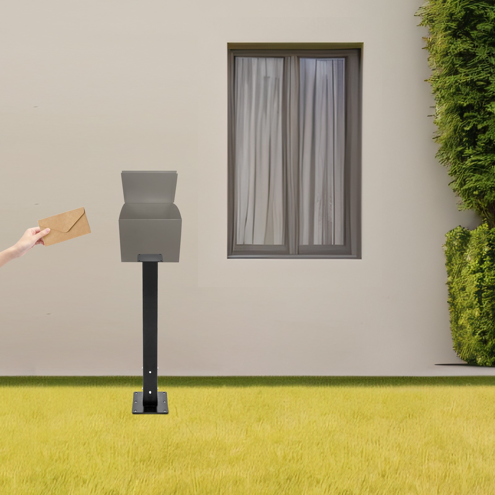 Mailbox Post with Post Base, Mailbox Mounting Post, Mailbox Post for Outside