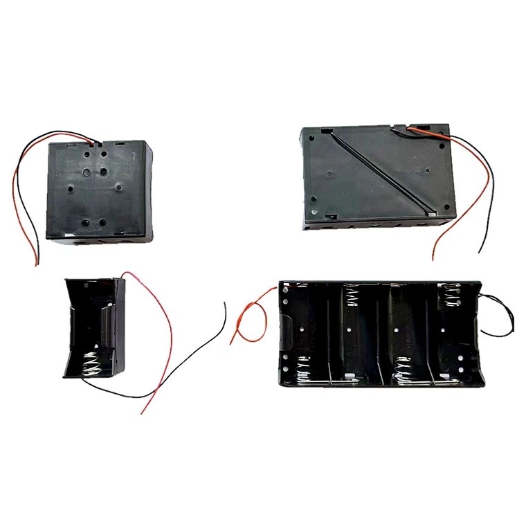1/2/3/4/8 D Size Battery Holder Case Plastic Storage Box Series Flat DC Wires