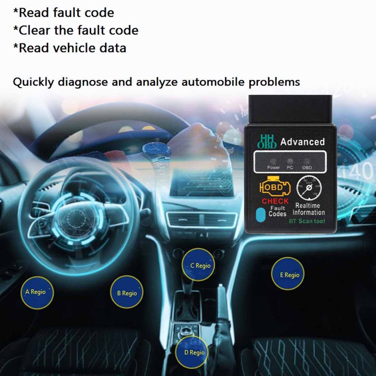 2026 OBD2 Car Bluetooth Code Scanner Reader ELM 327 Automotive Diagnostic Tool