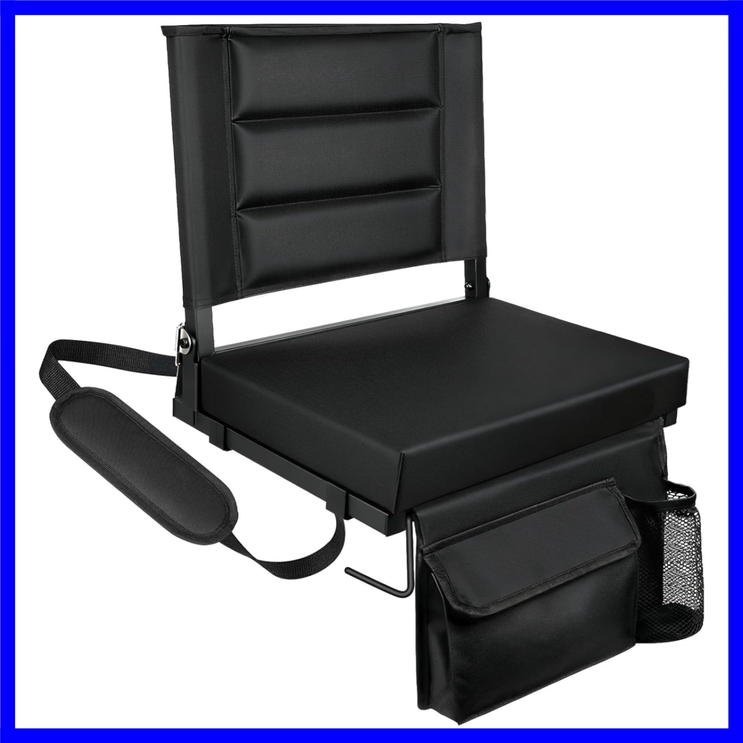 Stadium Seats with Back Support,Bleacher Chairs with Cushion, Portable Foldin...