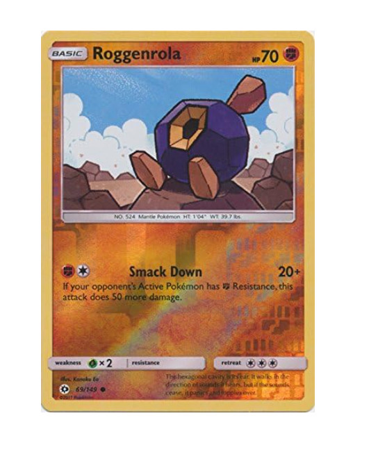 Pokemon - Roggenrola - 69/149 - Common - Reverse Holo - Sun & Moon - NM/M