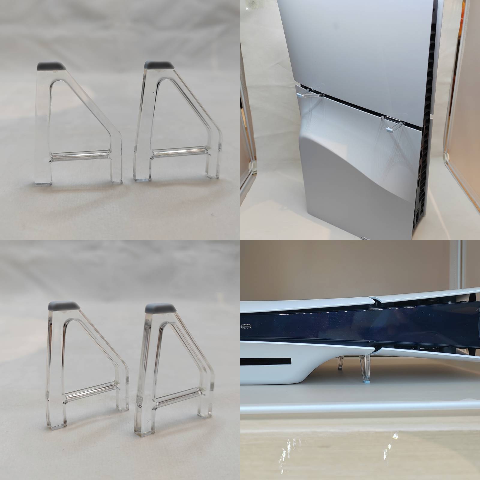 For PS5 Slim Horizontal Bracket Anti-slip Triangular Clear Mount Stand Support