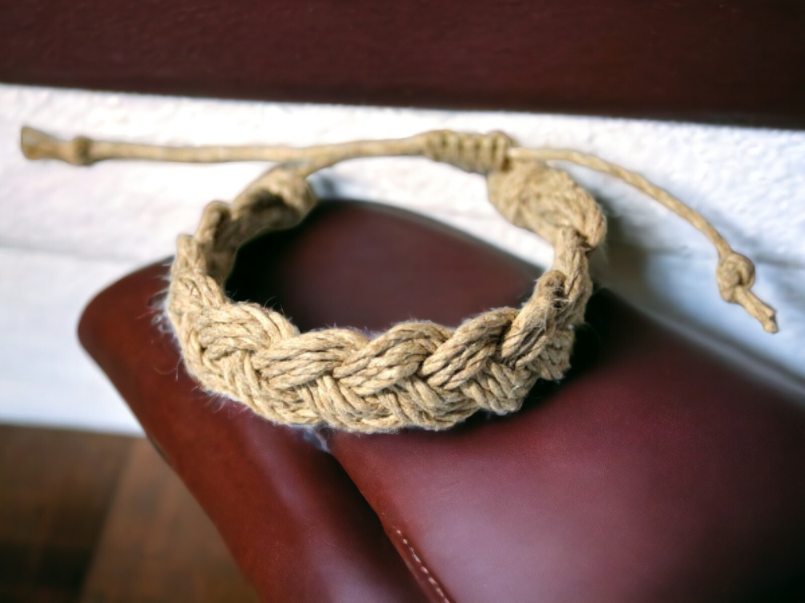 Surfer Hemp Bracelet Sailor Flat Natural Handmade