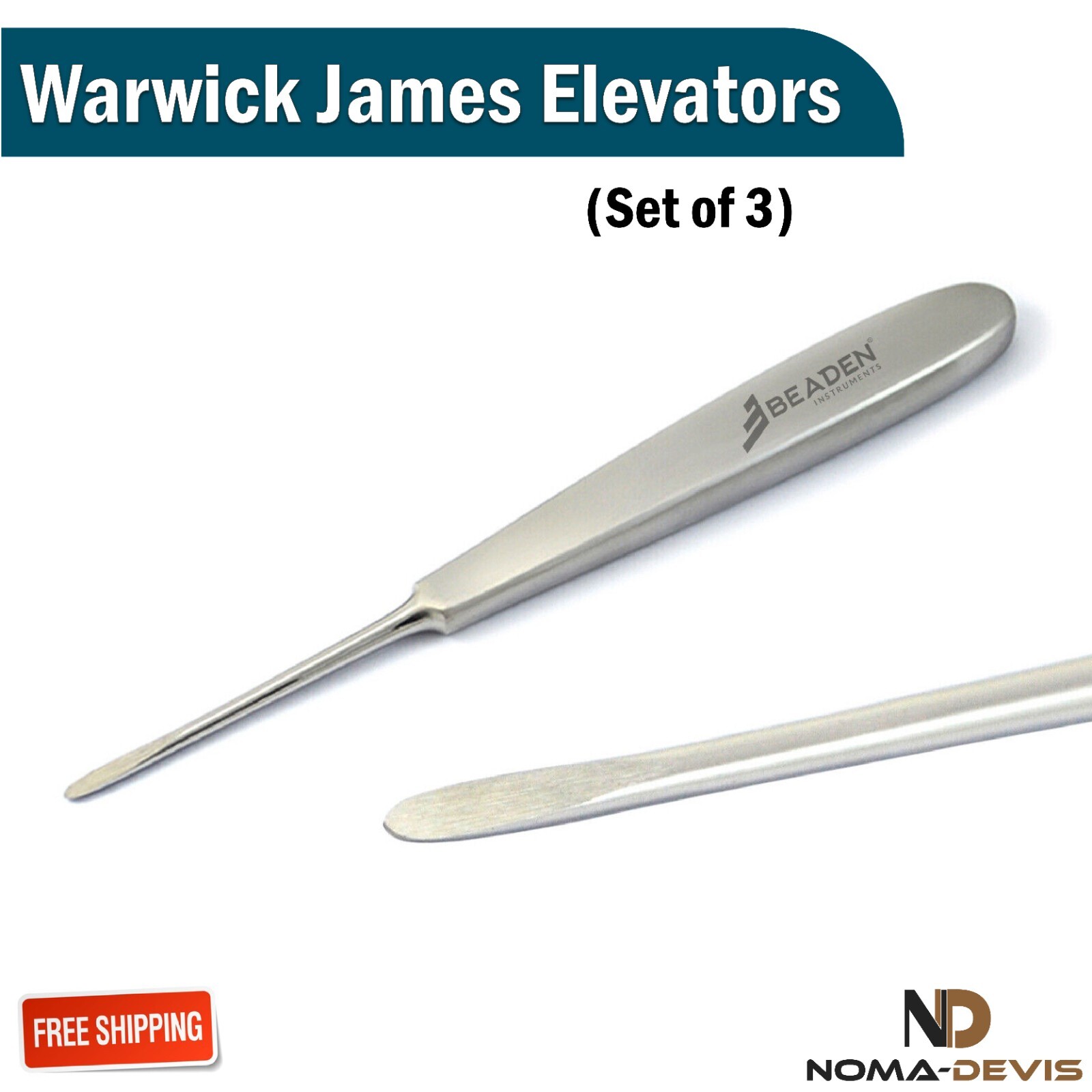 Surgical Elevators Warwick James Elevators Set Periodontal Ligament New BEADEN®