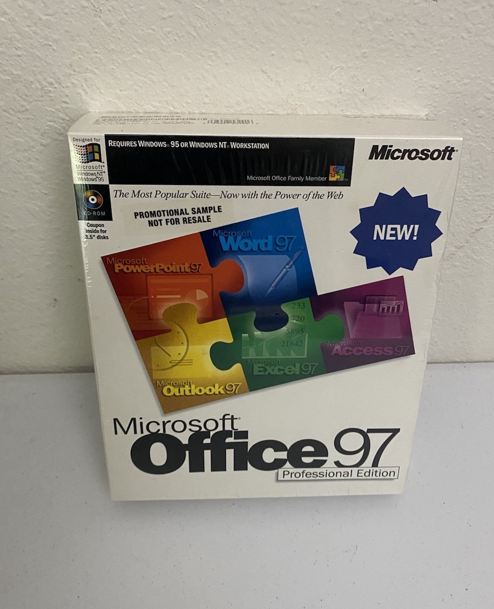 Sealed Microsoft Office 97 Professional Edition Software 1997 NEW Promotional