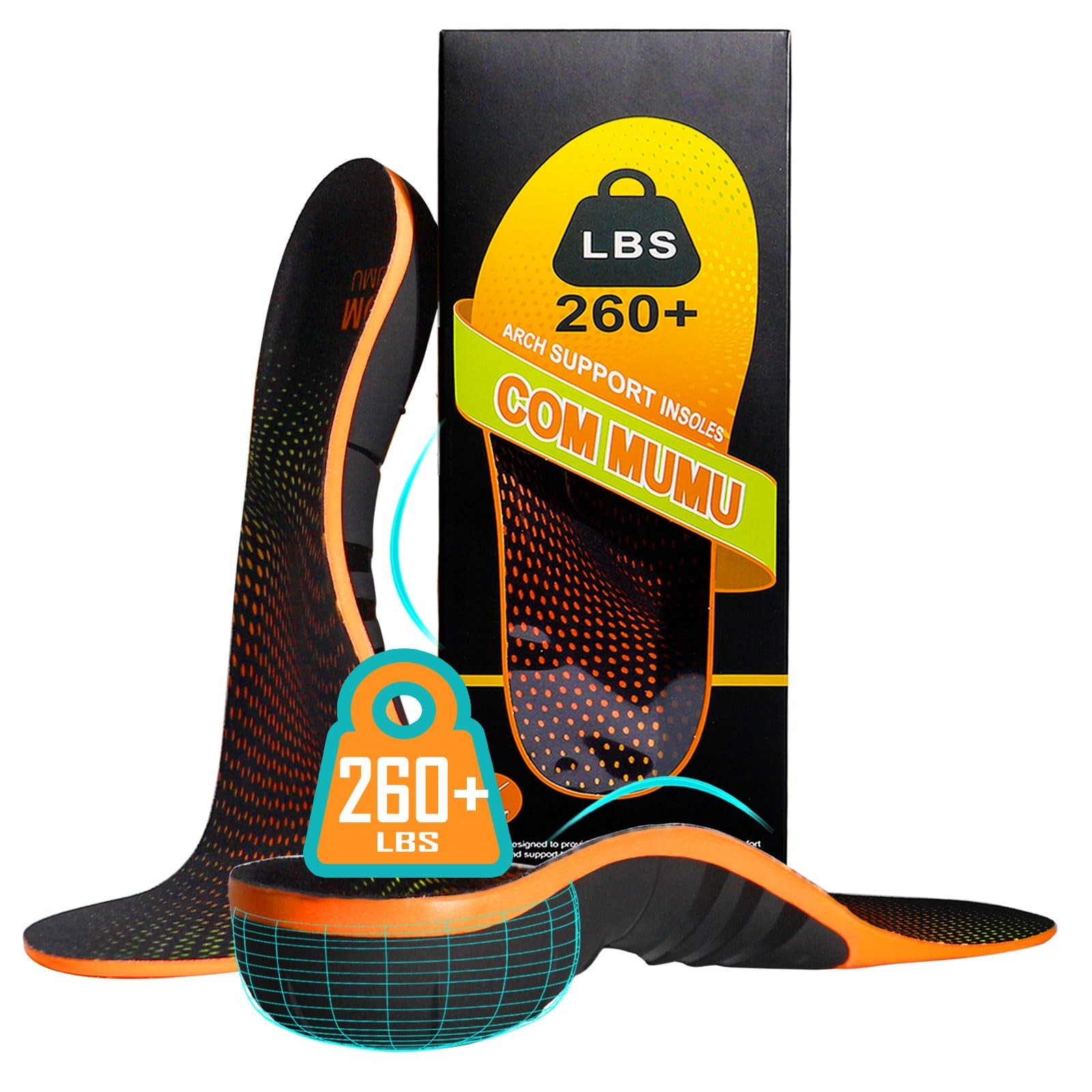 Plantar Fasciitis Insoles for Standing All Day Heavy Duty High Arch Suppport ...