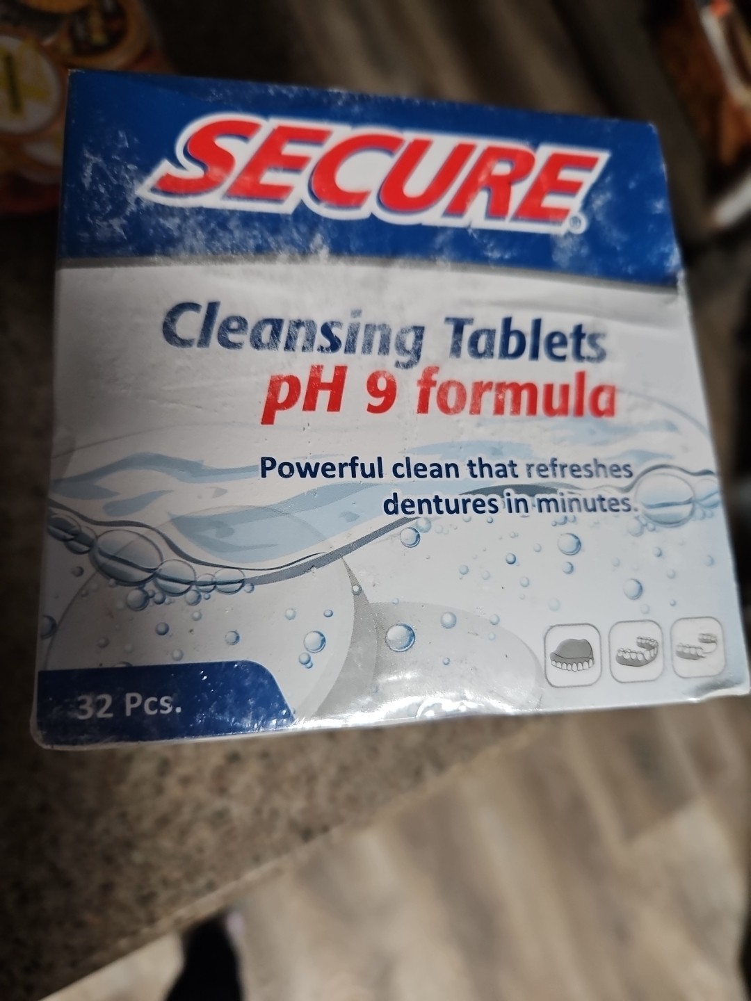 Secure Daily Cleansing Tablets - pH 9 Formula Thoroughly 32 Count (Pack of 4)