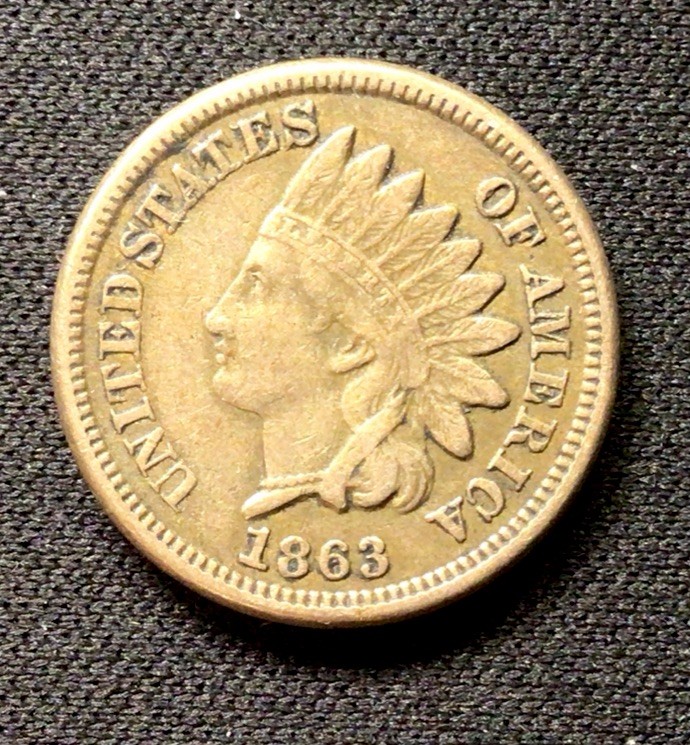1863 Indian Head One Cent VF+! ENN Coins