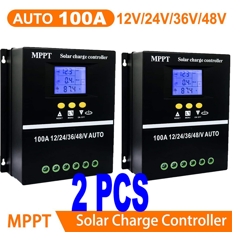2X 4000W 100A MPPT Solar Charge Controller 12V/24V/36V/48V Battery PV Regulator