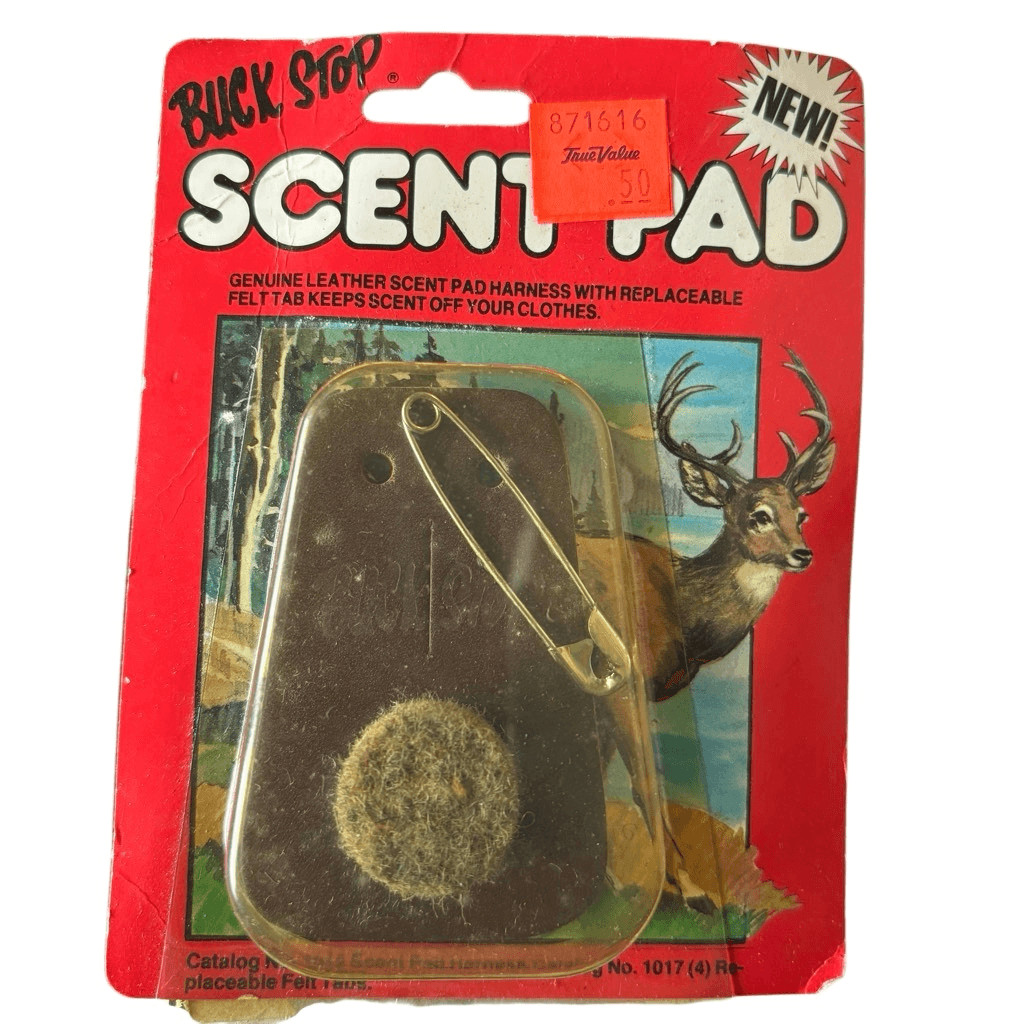 Buck Stop Scent Pad Genuine Leather With Replaceable Felt Tab NOS 1984