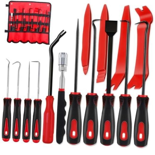 15Pcs Carbon Steel Precision Pick & Hook and Trim Red-15 Hook and Pick Set
