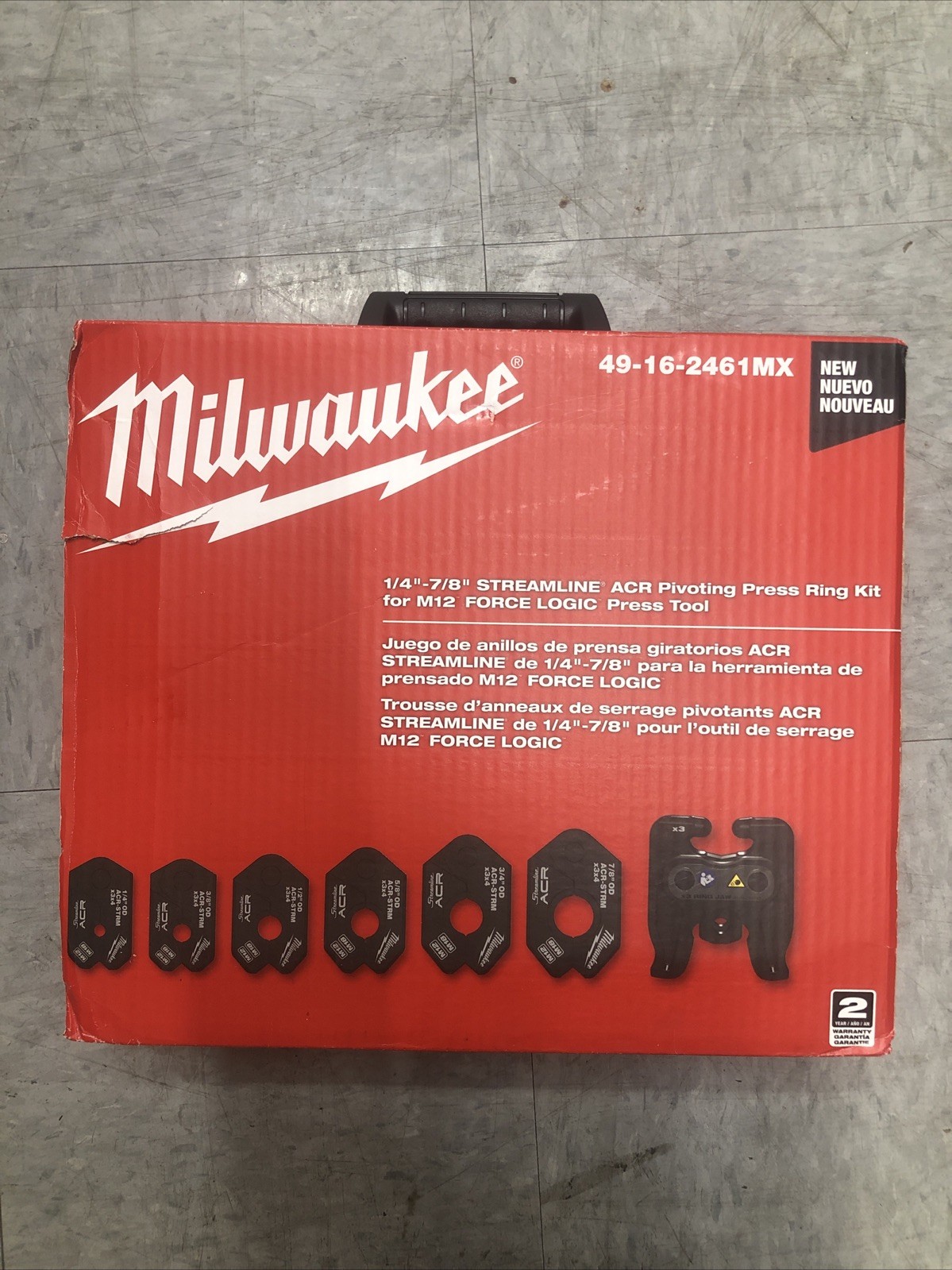 Milwaukee 49-16-2461MX  1/4" - 7/8" Streamline ACR Pivoting Press Ring Kit