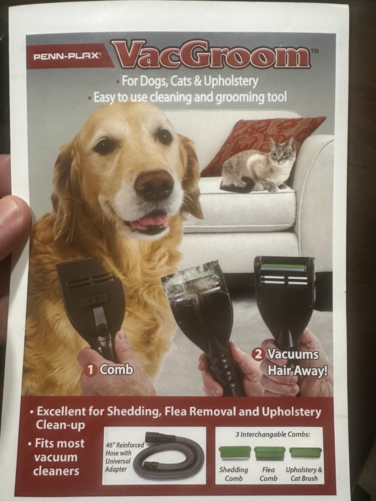 Penn-Plax VacGroom Pet Grooming and Shedding Kit - DOGV1