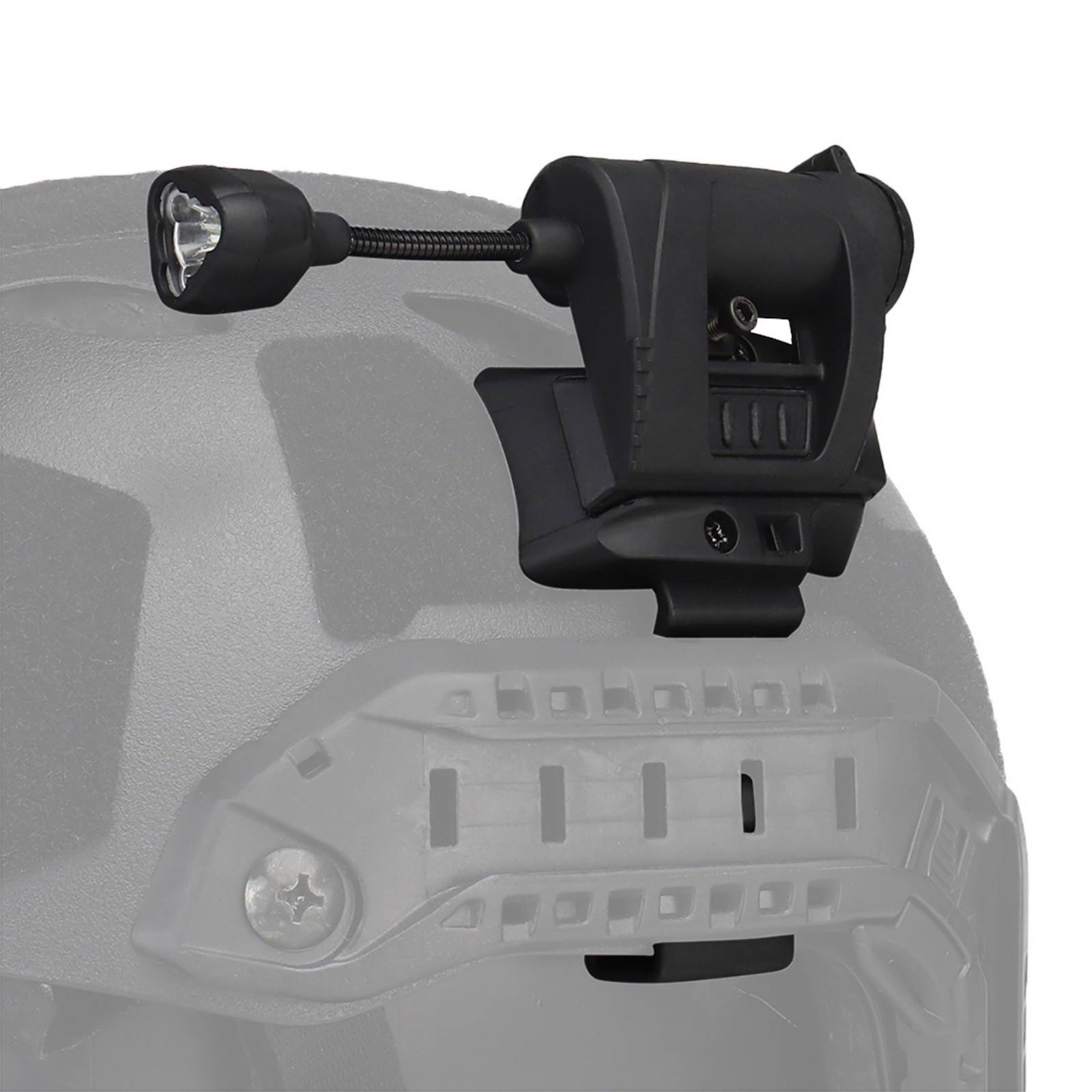 Tactical Helmet LED Light 4 Color IR Gooseneck ARC Rail For MPLS CHARGE CR123A