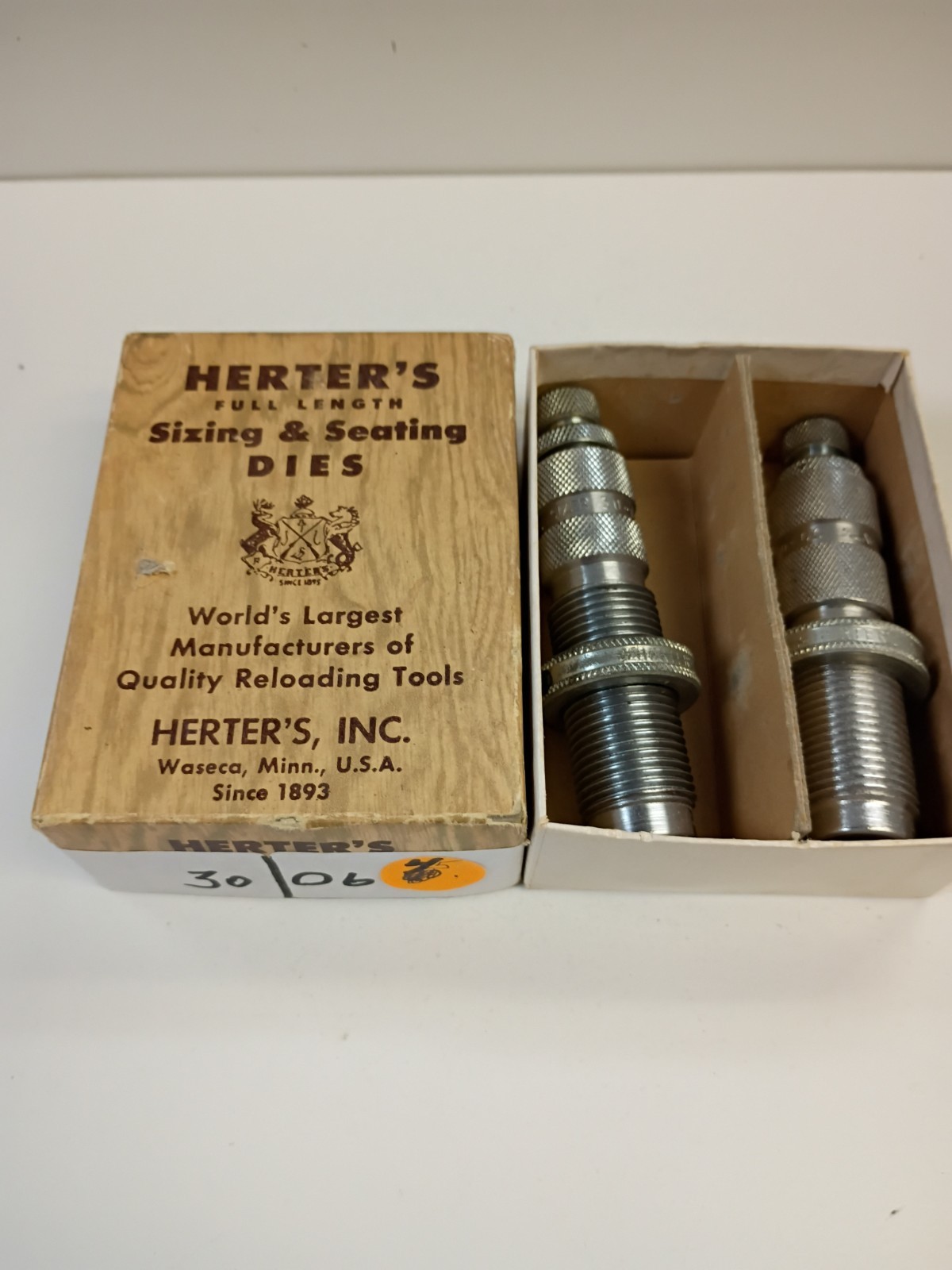 Vintage Herter's Full Length Reloading Die Set Sizing and Seating Dies 30/06