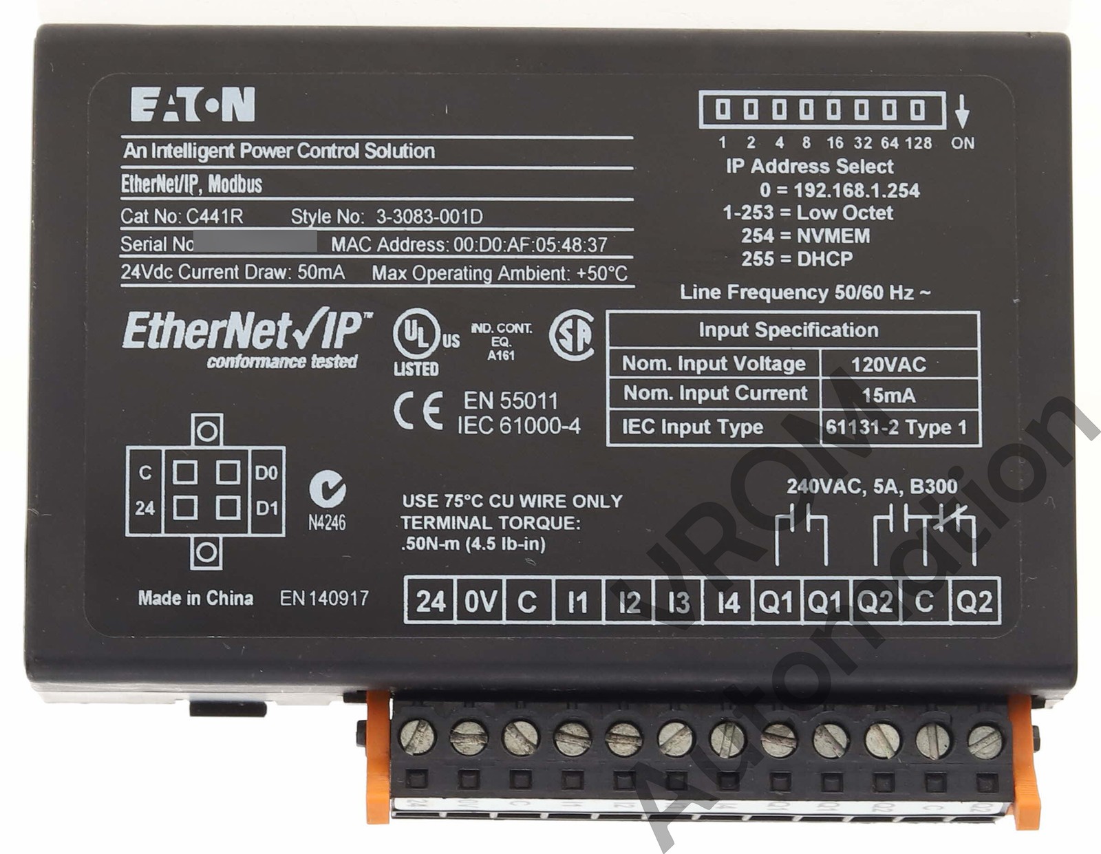 Eaton C441R Eaton EtherNet/IP Modbus