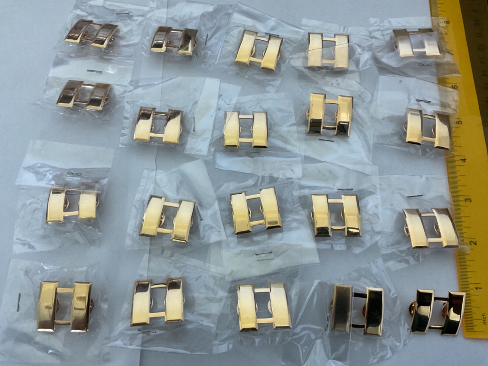 Police Law Enforcement Captain Gold Metal Bars 1 inch size Double pin 20 pieces