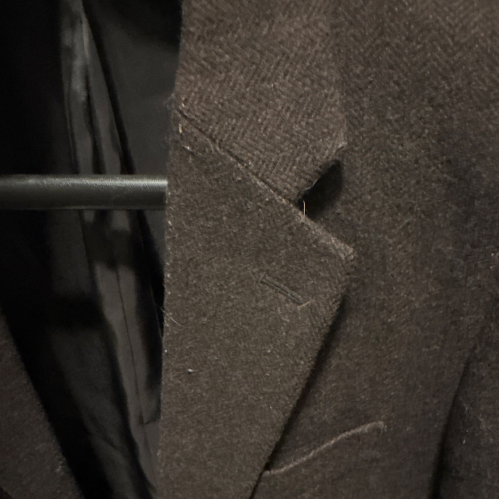 UNIQLO Brown Herringbone Wool Button Blazer Notch Lapel Size M Suit Jacket