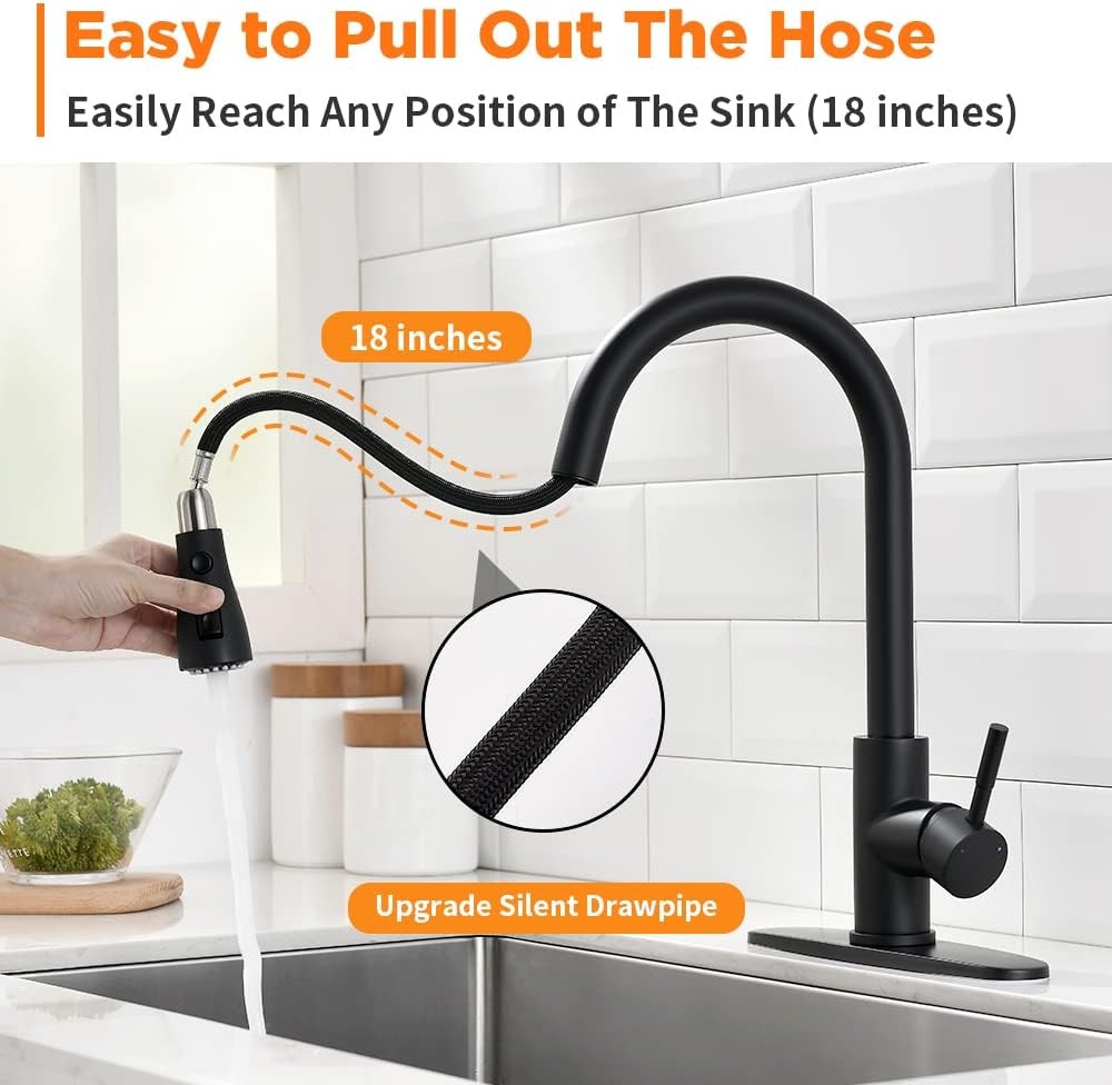 Black Kitchen Faucets with Pull Down Sprayer Kitchen Sink Faucet with Pull