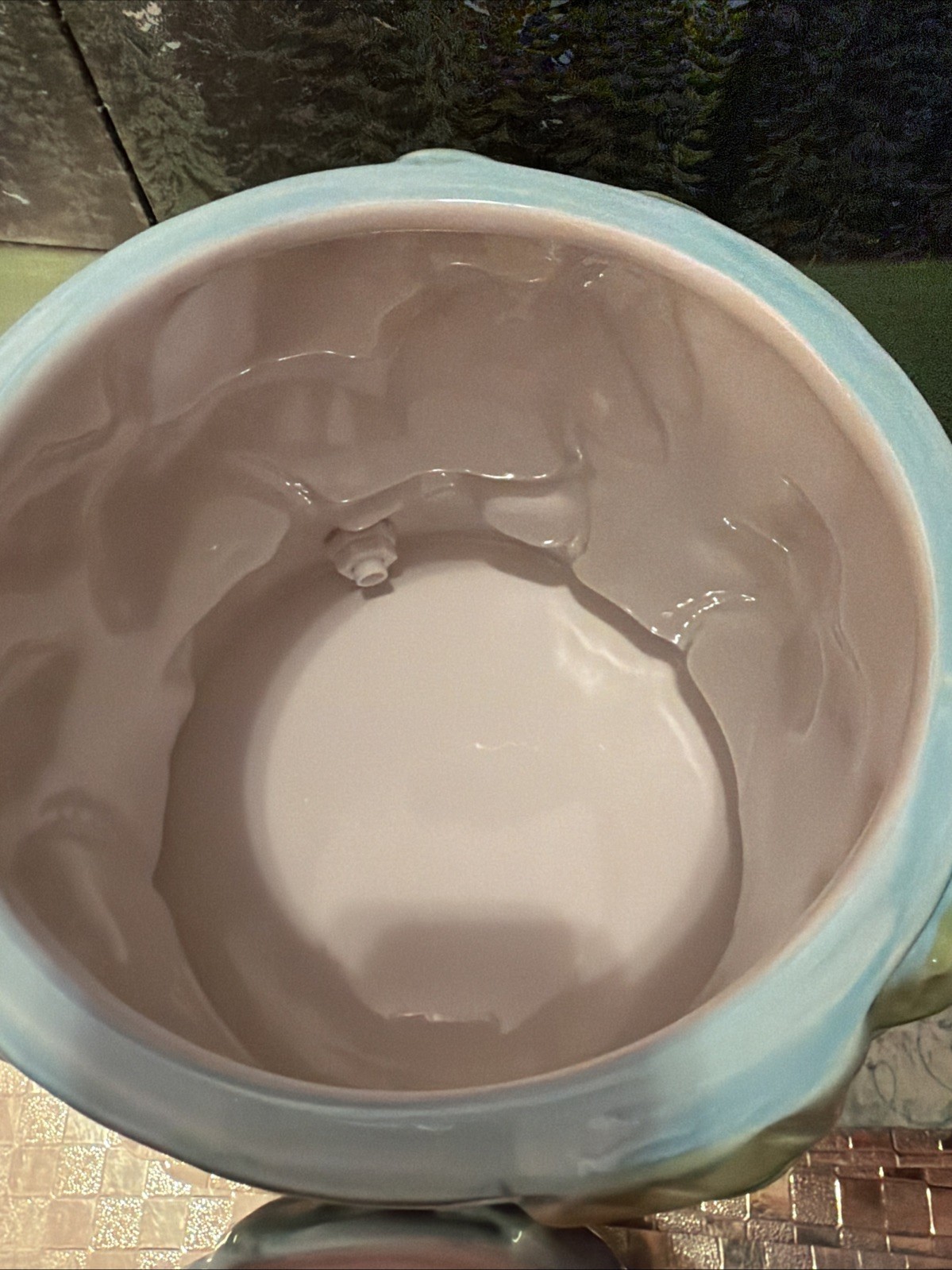 Juice Ceramic Dispenser With Monkeys Palms design