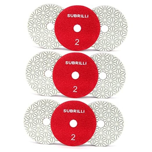 4" Dry/Wet 3 Step Diamond Polishing Pads 9-Pcs for Granite Marble 9.0 Step 2
