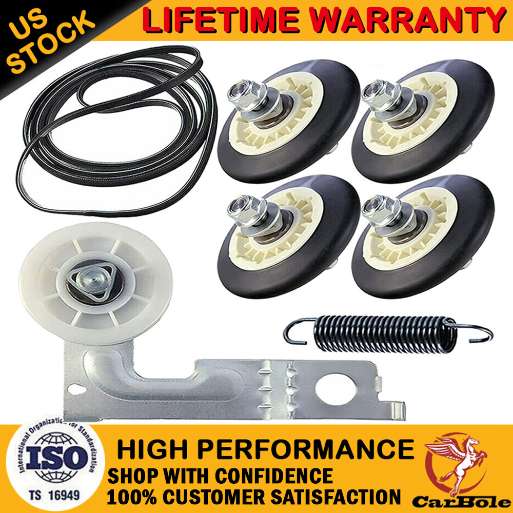 For LG Kenmore Dryer Drum Maintenace Repair Kit Rrum Roller+Belt+Idler Pulley US