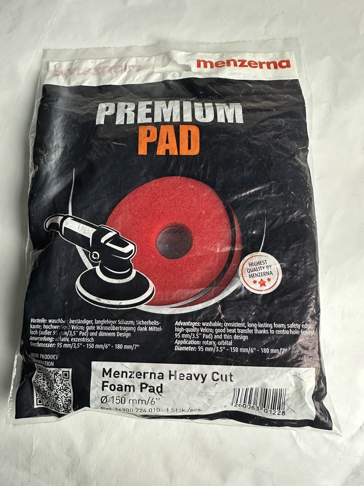 1 Pad Menzerna HEAVY CUT FOAM PAD Red 150mm  6" ea.