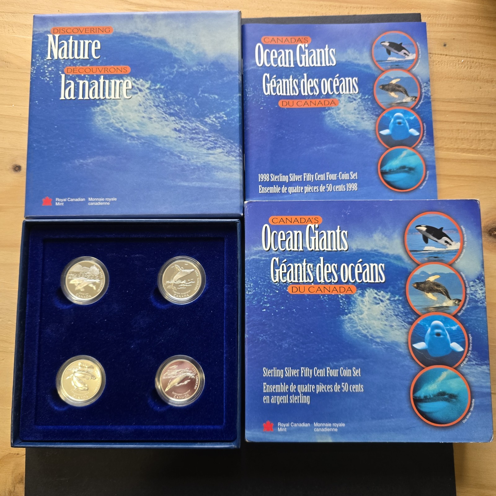 Canada's Ocean Giants Set of 4x 50 Cents Silver Proofs 92.5%  in Mint Packaging