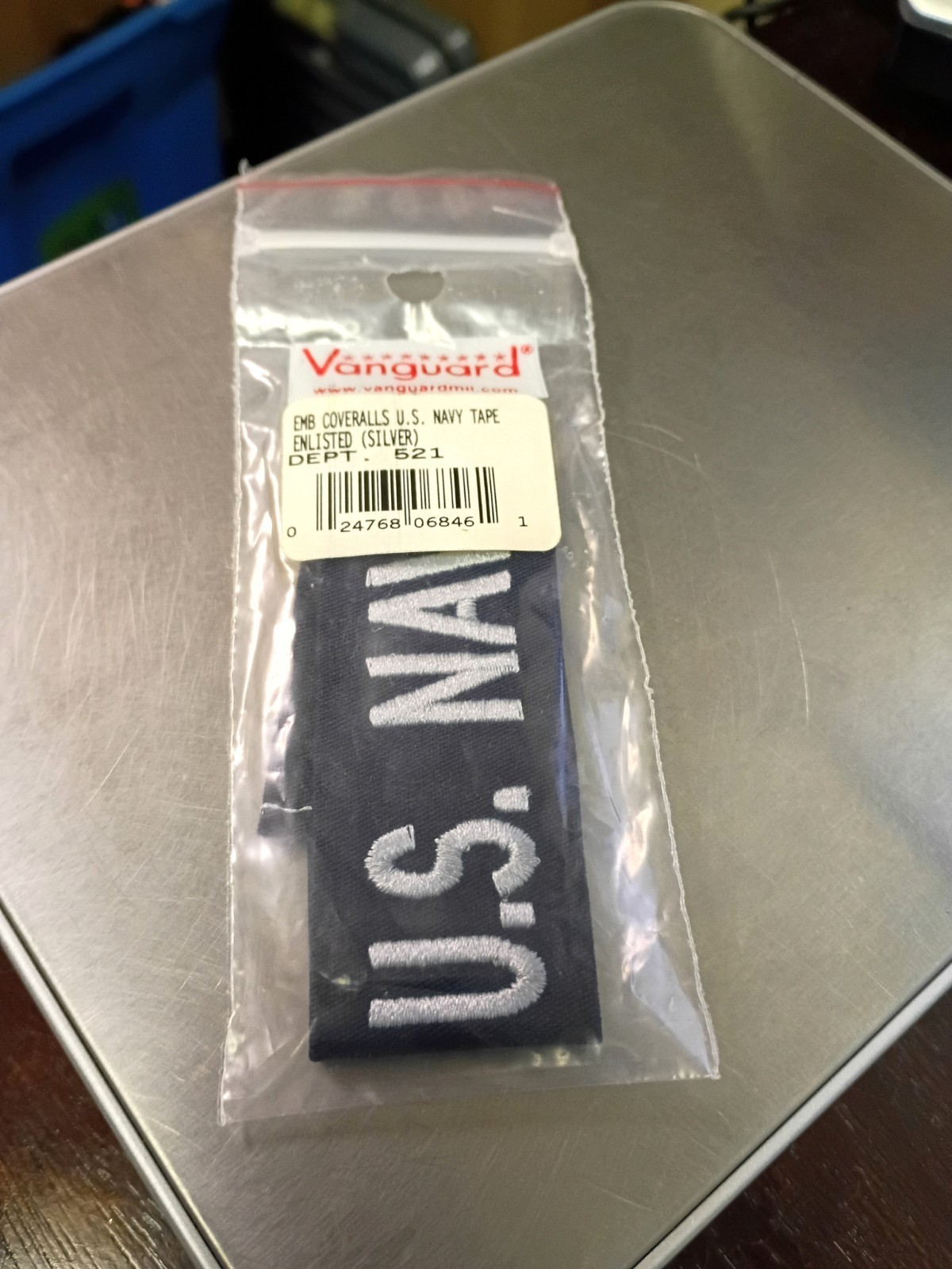 Vanguard Navy Tape: U.S. Navy Enlisted - Silver On Coverall