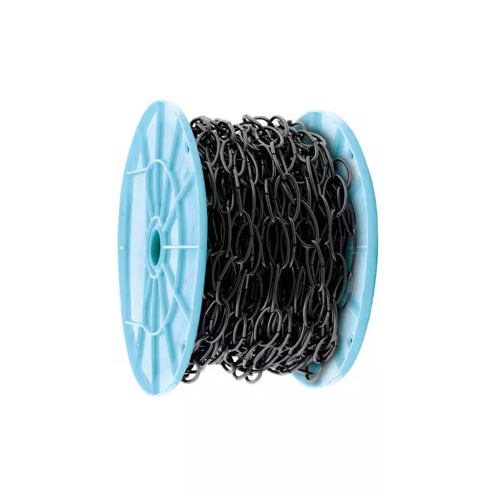 1/8 In. X 50 Ft. Black Lightweight Decorative Oval Chain