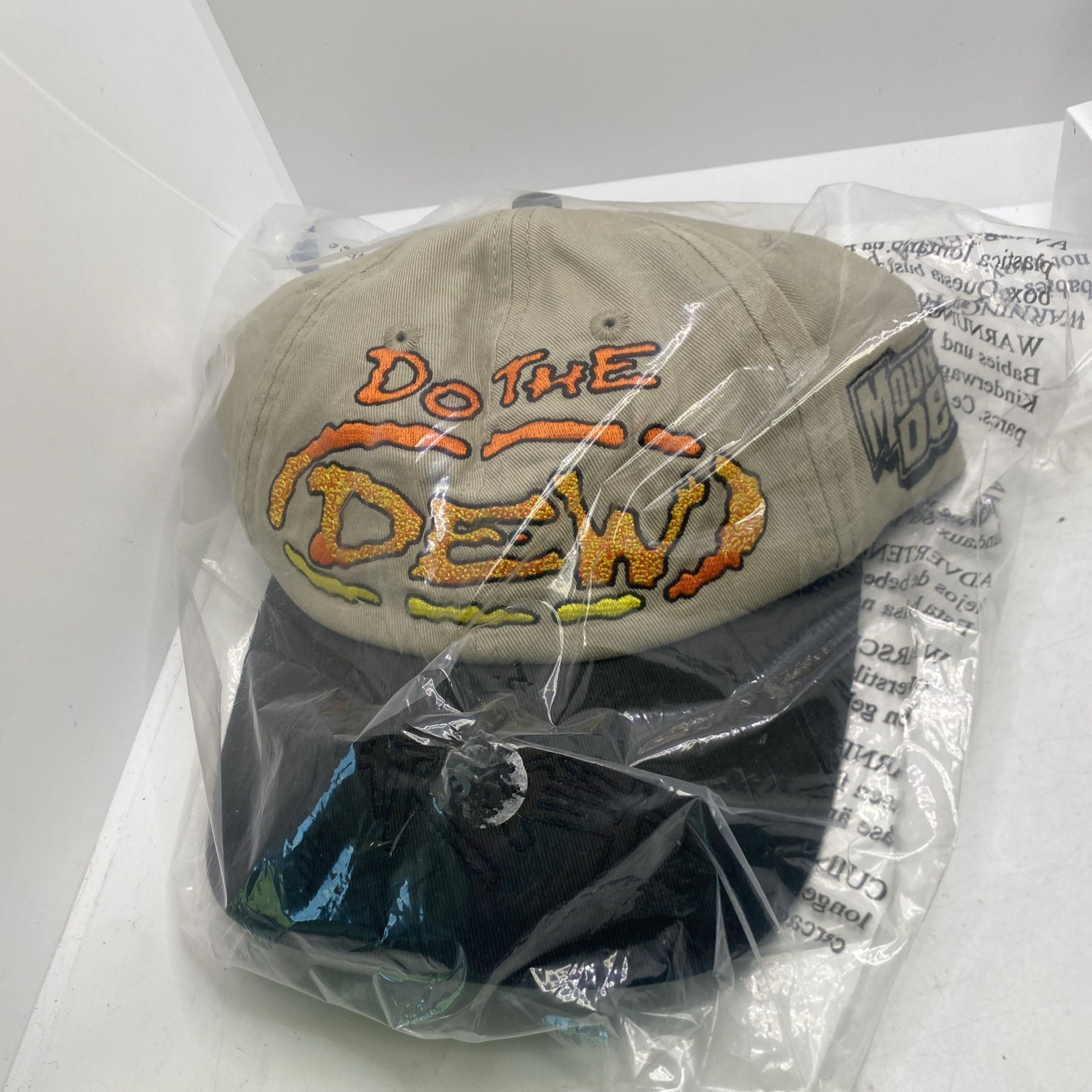 Vintage 90s Rare Mountain Dew Do The Dew Beige Mens Hat