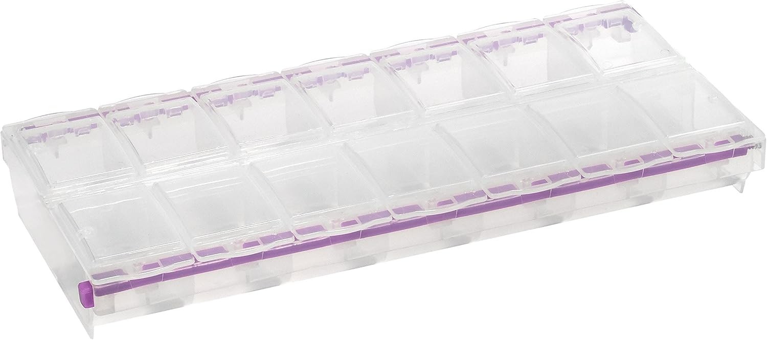 14-Compartment Locking Craft Organizer - Portable Clear Plastic Storage Solution
