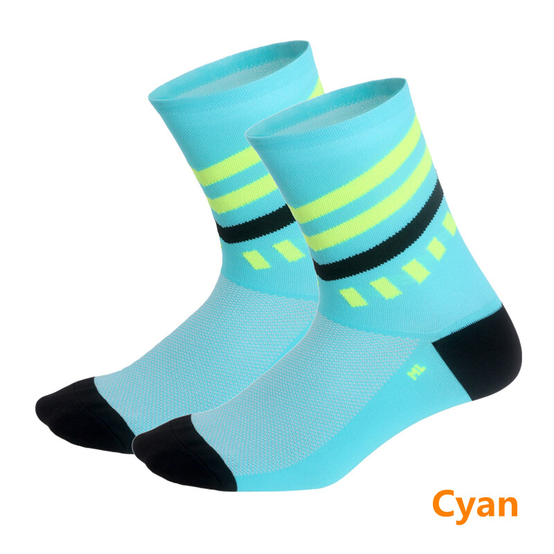 Pro Mens Womens XC Cycling Sports Ankle Socks Riding Socks Bicycle Socks Blue