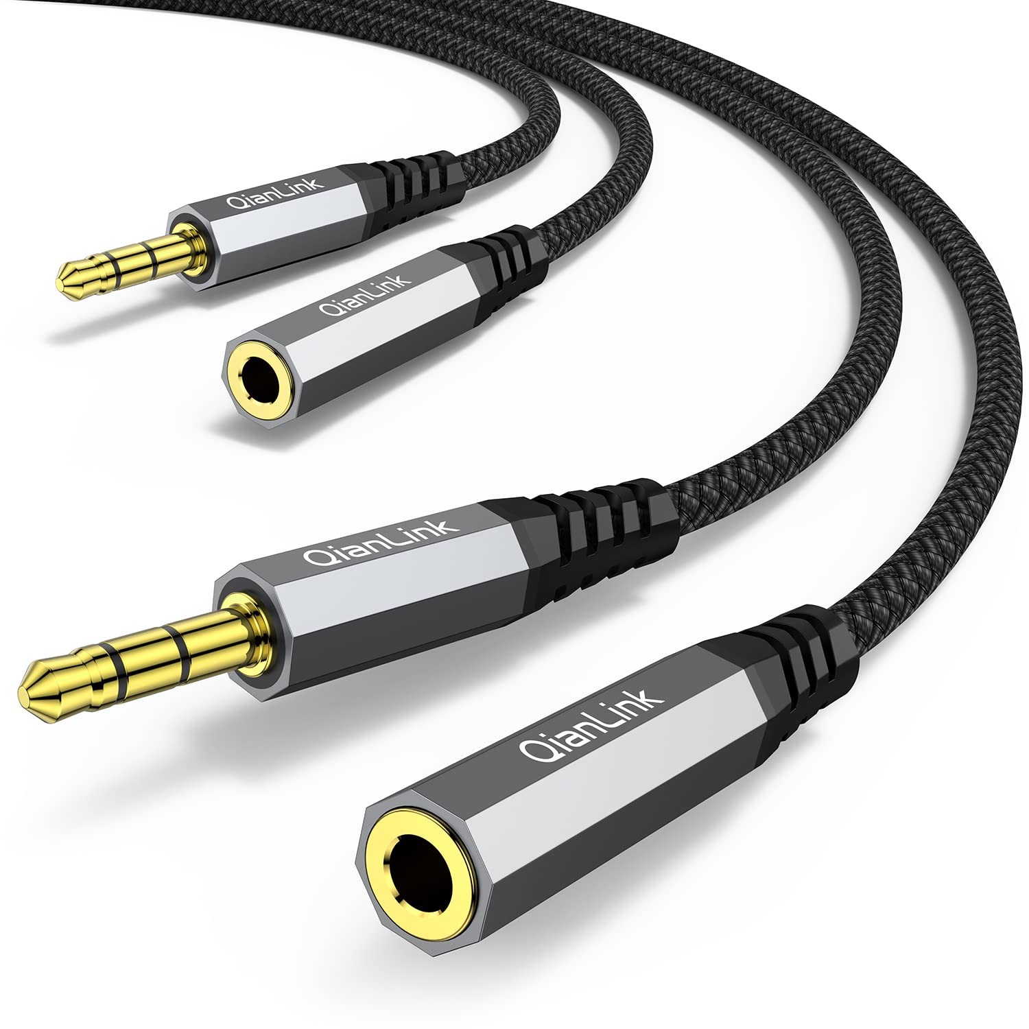 Headphone Extension Cable, (2-Pack, 6.6Ft) 3.5Mm Extension Audio Male to Female